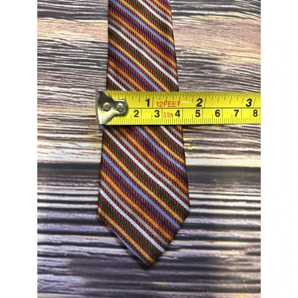 Brooks Brothers Stain Resistant Red Multicolor Striped Tie Mens 62